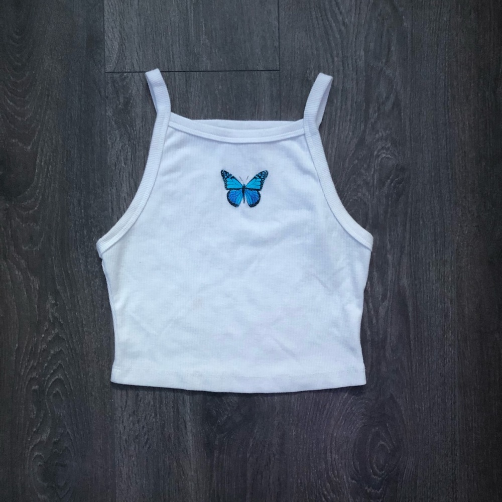 Ribbed Butterfly crop top